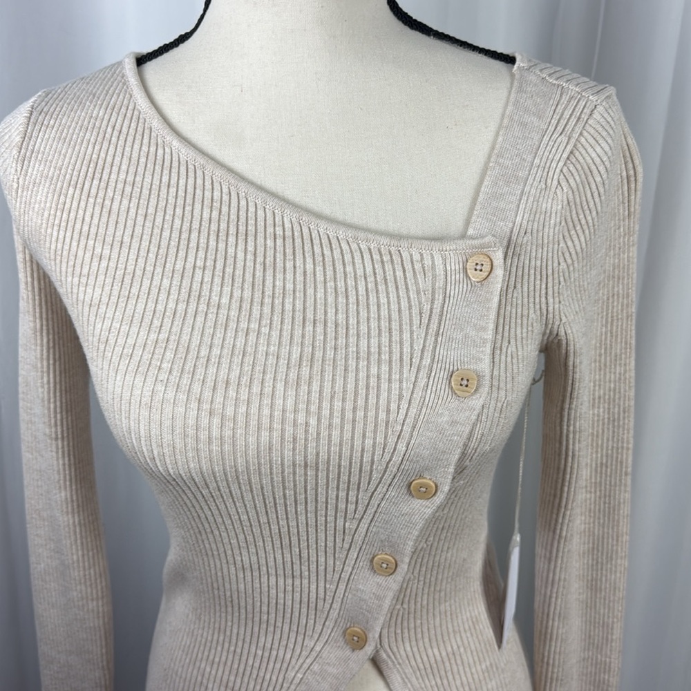 Song of Style Beige Off-Shoulder Sweater - Picture 2 of 8